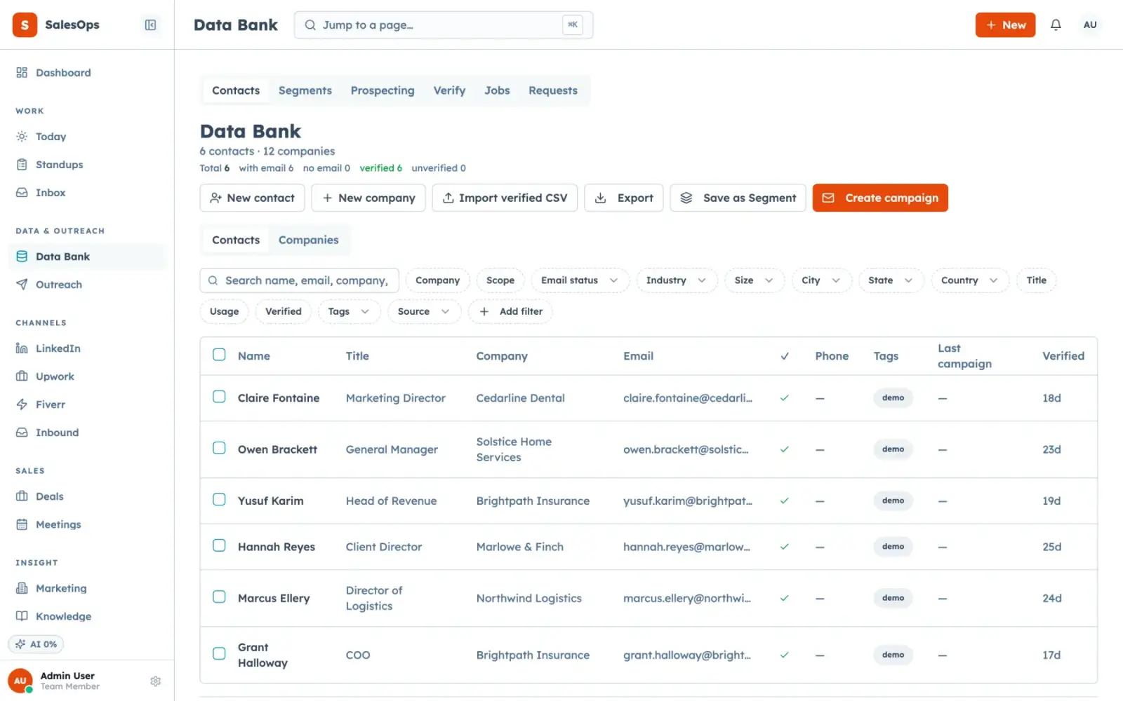 The contact bank with segments and suppression