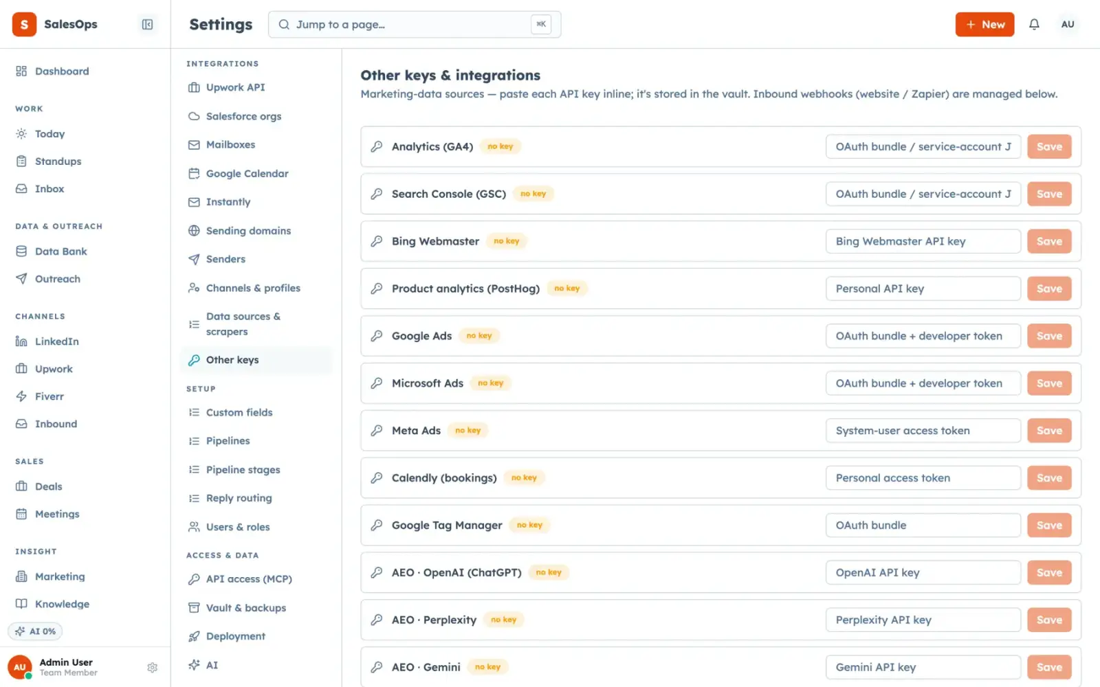 Settings: MCP tokens, integrations and the audit log